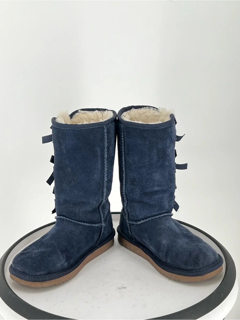 Koolaburra Kids Navy Blue Shearling-Lined Boots